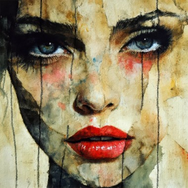 Portret vrouw gezicht schilderij
